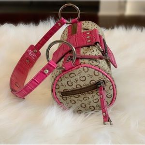 Round Guess Handbag pink/tan